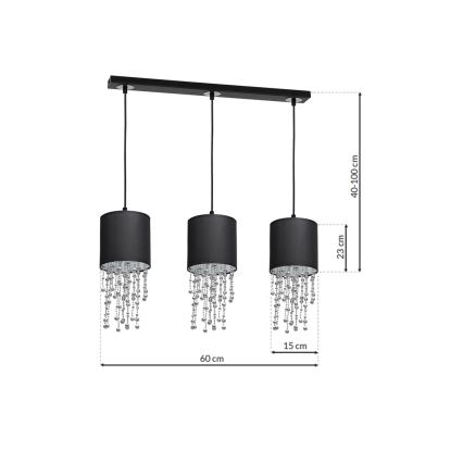 Kattokruunu narulla ALMERIA 3xE27/60W/230V