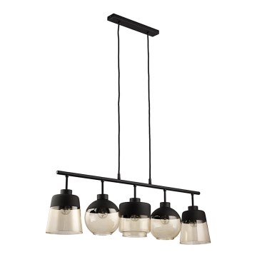 Kattokruunu narulla AMBER 5xE27/60W/230V