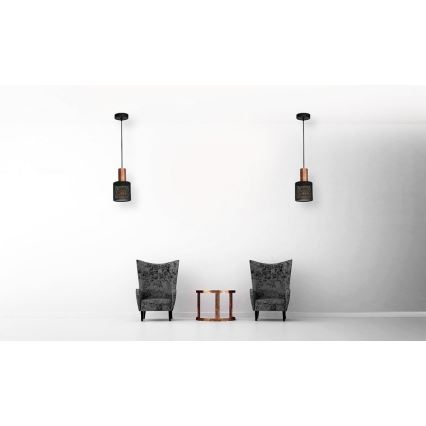 Kattokruunu narulla ARES BLACK 1xE27/60W/230V