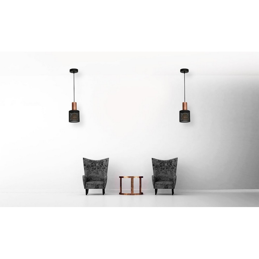 Kattokruunu narulla ARES BLACK 1xE27/60W/230V