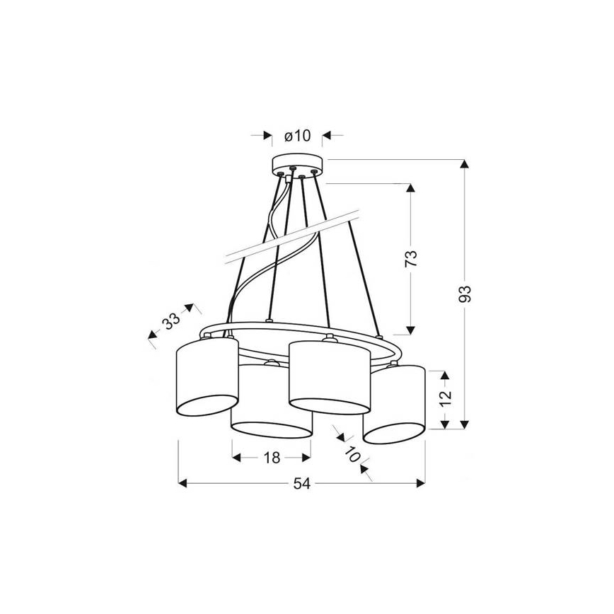 Kattokruunu narulla BAN 4xE14/40W/230V