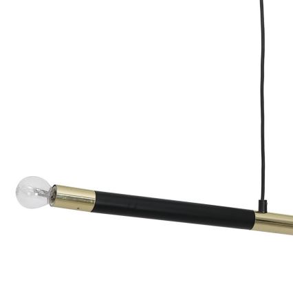 Kattokruunu narulla BASTONE 2xE14/40W/230V musta/kultainen