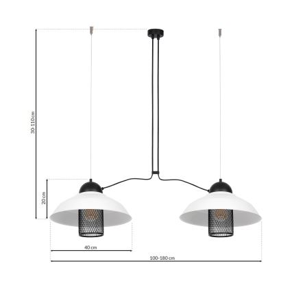 Kattokruunu narulla BJORN 2xE27/60W/230V