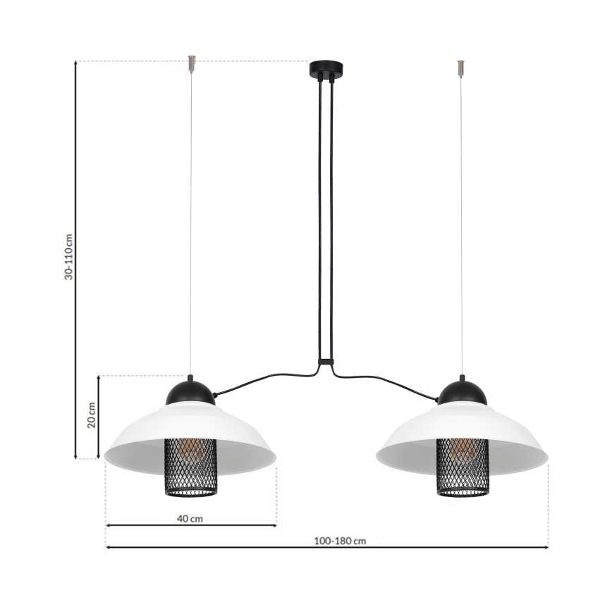 Kattokruunu narulla BJORN 2xE27/60W/230V