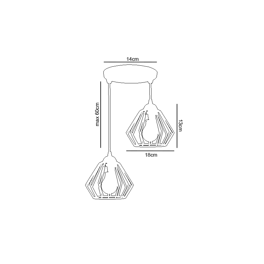 Kattokruunu narulla CEED 2xE27/60W/230V