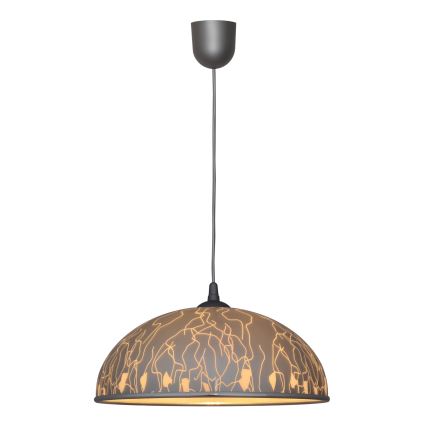 Kattokruunu narulla CIRCLE 1xE27/15W/230V harmaa