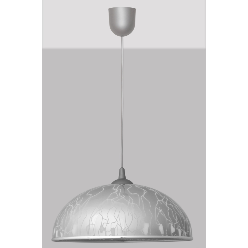 Kattokruunu narulla CIRCLE 1xE27/15W/230V harmaa