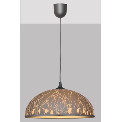 Kattokruunu narulla CIRCLE 1xE27/15W/230V harmaa