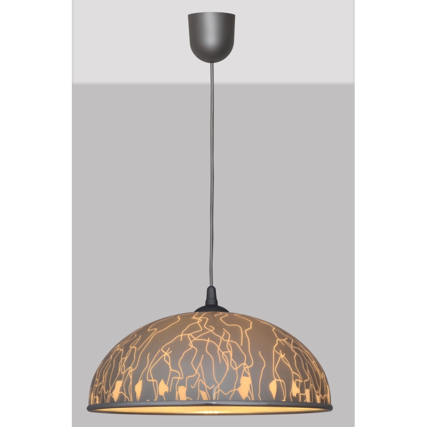 Kattokruunu narulla CIRCLE 1xE27/15W/230V harmaa