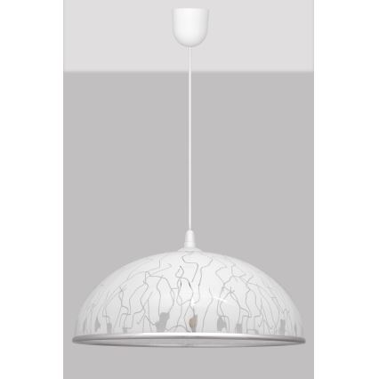 Kattokruunu narulla CIRCLE 1xE27/15W/230V valkoinen