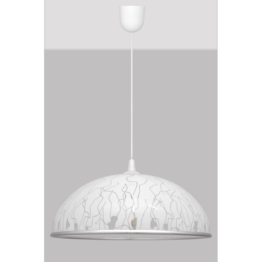 Kattokruunu narulla CIRCLE 1xE27/15W/230V valkoinen