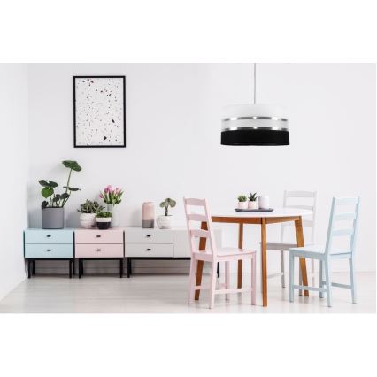 Kattokruunu narulla CORAL 1xE27/60W/230V mustavalkoinen