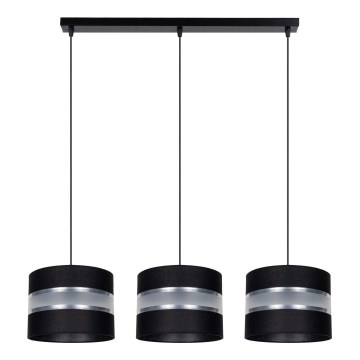 Kattokruunu narulla CORAL 3xE27/60W/230V musta