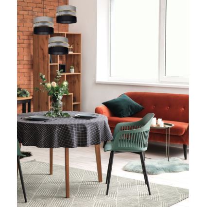 Kattokruunu narulla CORAL 3xE27/60W/230V musta ja harmaa