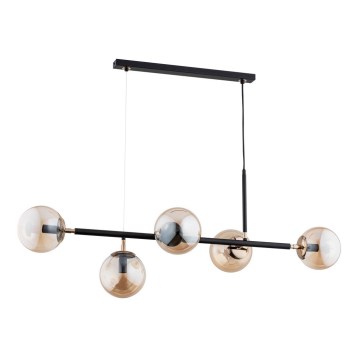 Kattokruunu narulla DANSA 5xE14/10W/230V messinki/musta