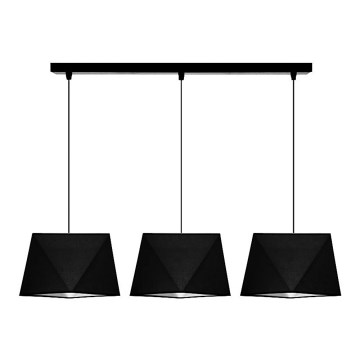 Kattokruunu narulla DIAMENT 3xE27/60W/230V musta