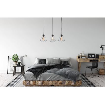 Kattokruunu narulla DIAMENT MINI 3xE27/60W/230V