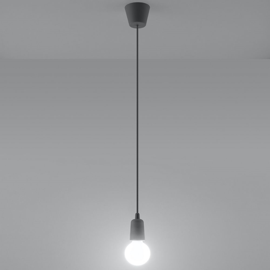 Kattokruunu narulla DIEGO 1xE27/60W/230V harmaa