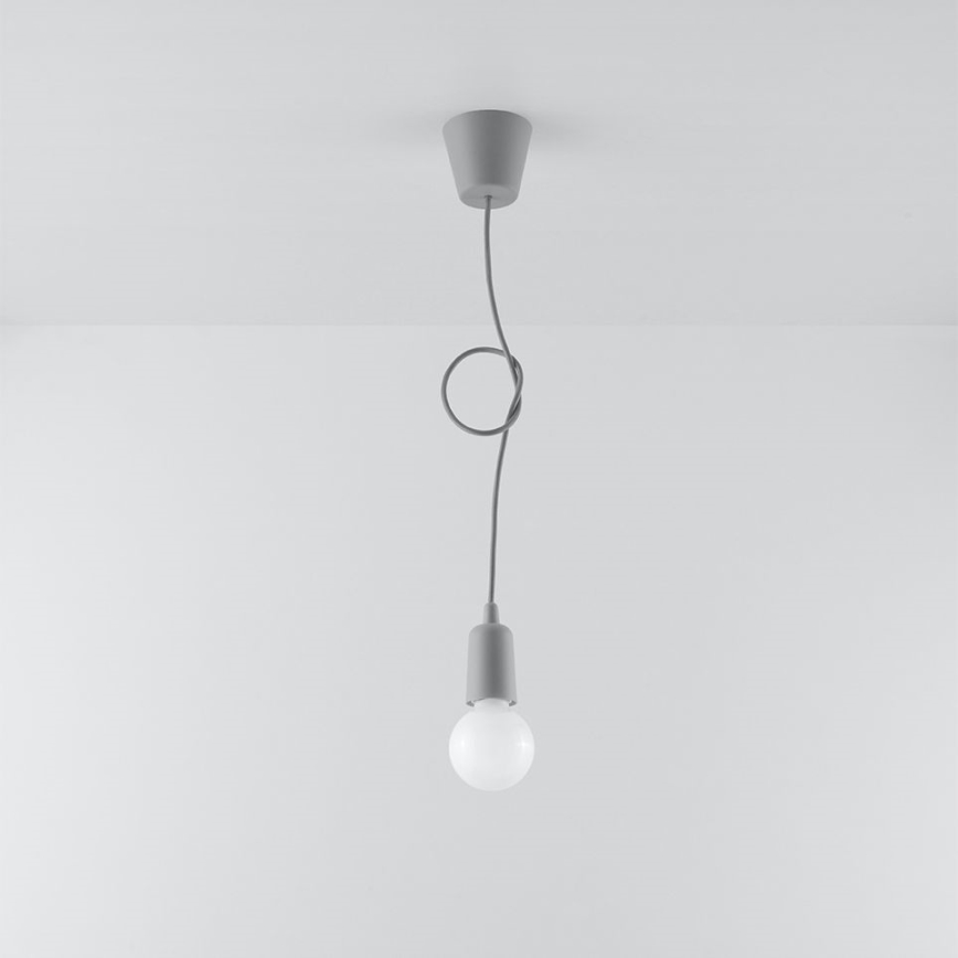 Kattokruunu narulla DIEGO 1xE27/60W/230V harmaa