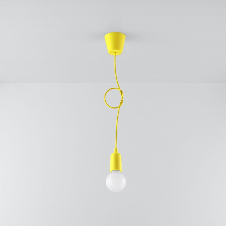 Kattokruunu narulla DIEGO 1xE27/60W/230V keltainen