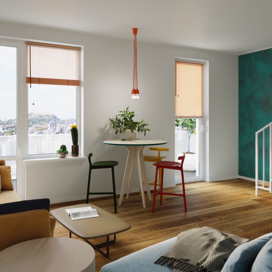 Kattokruunu narulla DIEGO 1xE27/60W/230V oranssi