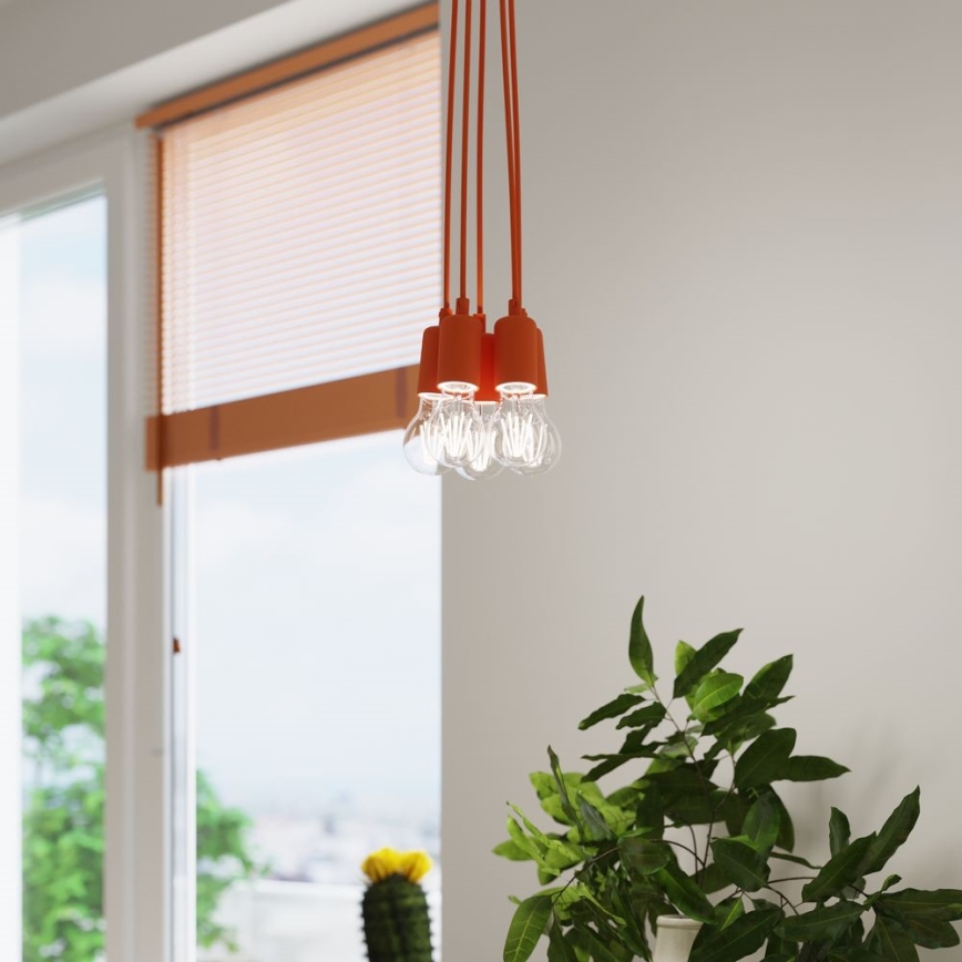 Kattokruunu narulla DIEGO 1xE27/60W/230V oranssi