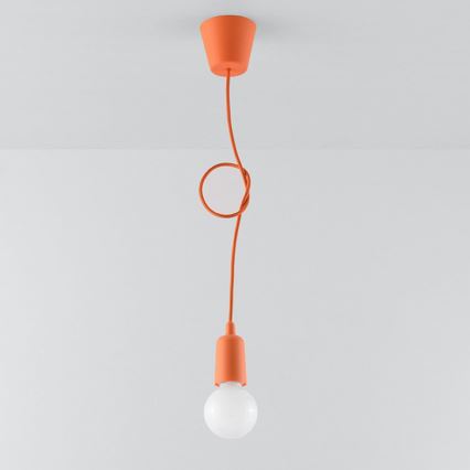 Kattokruunu narulla DIEGO 1xE27/60W/230V oranssi