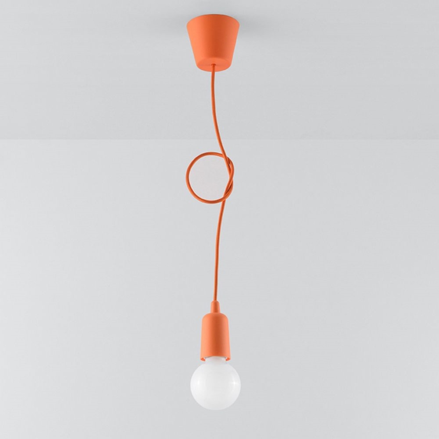 Kattokruunu narulla DIEGO 1xE27/60W/230V oranssi