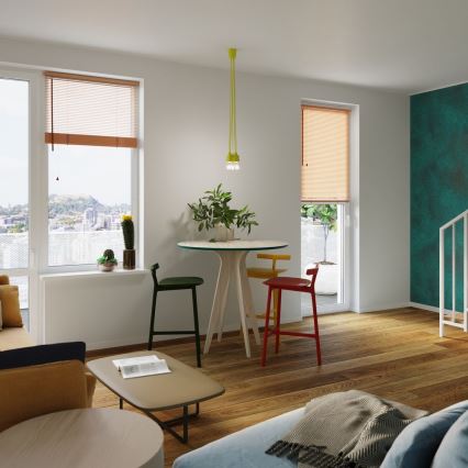 Kattokruunu narulla DIEGO 3xE27/60W/230V keltainen