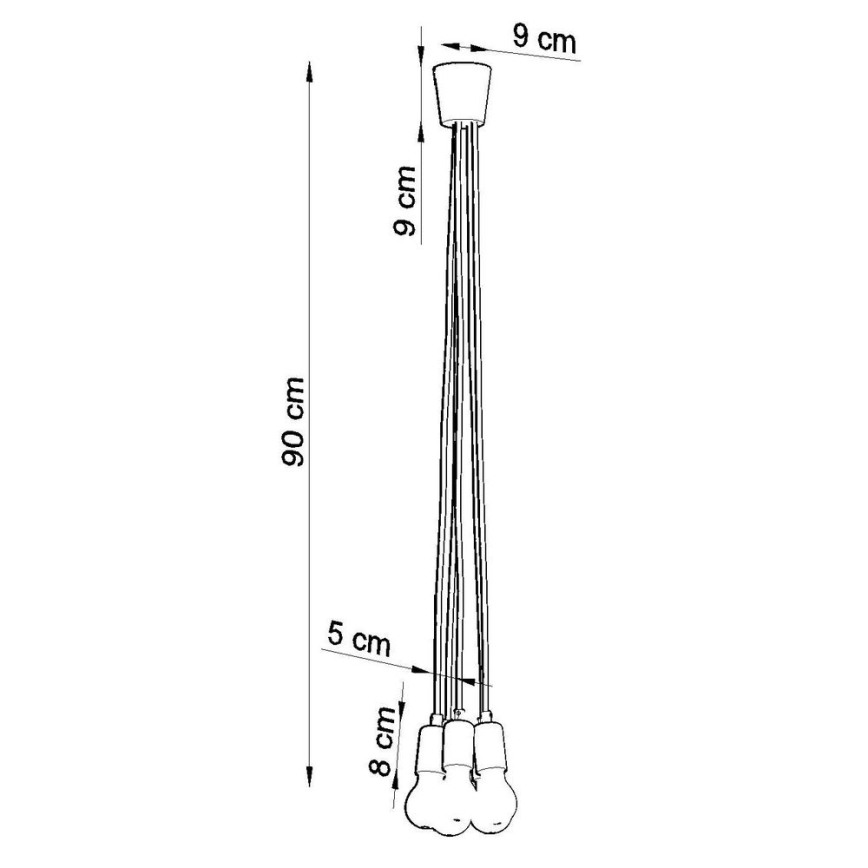 Kattokruunu narulla DIEGO 5xE27/60W/230V