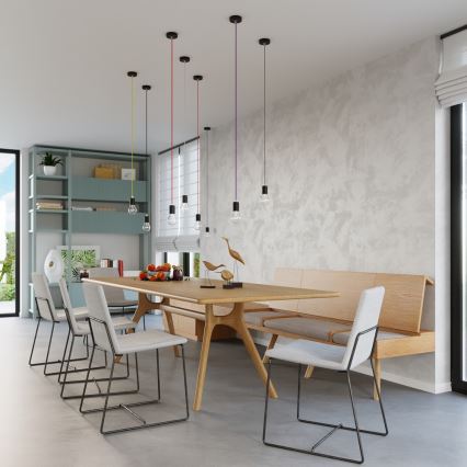 Kattokruunu narulla EDISON 1xE27/60W/230V musta