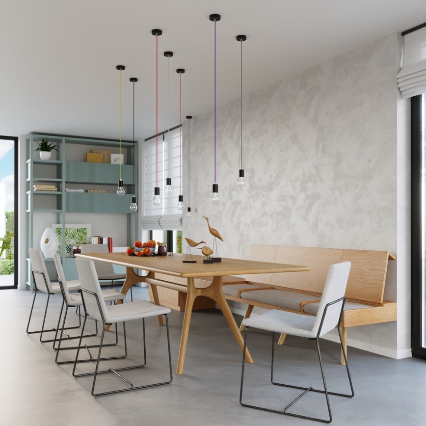 Kattokruunu narulla EDISON 1xE27/60W/230V musta