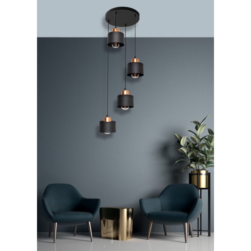 Kattokruunu narulla EDISON 4xE27/15W/230V