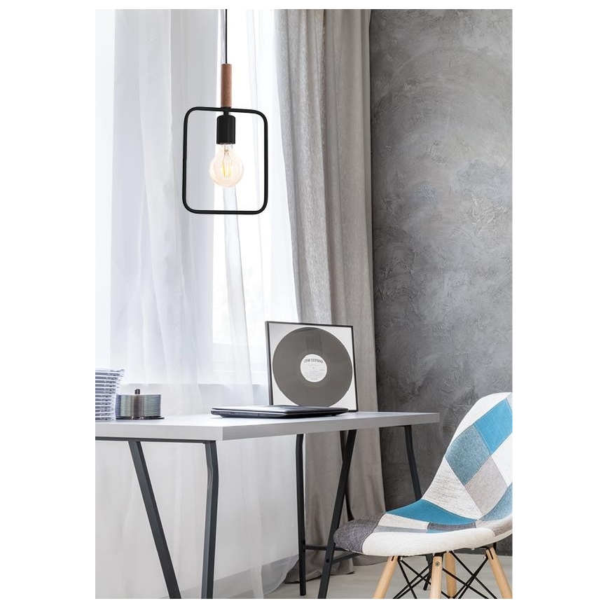 Kattokruunu narulla FRAME 1xE27/60W/230V musta