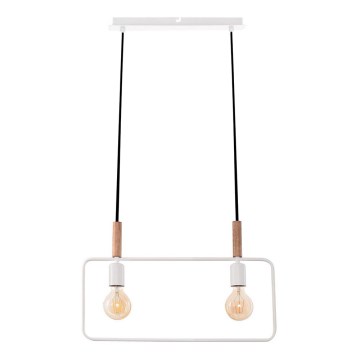 Kattokruunu narulla FRAME 2xE27/60W/230V valkoinen