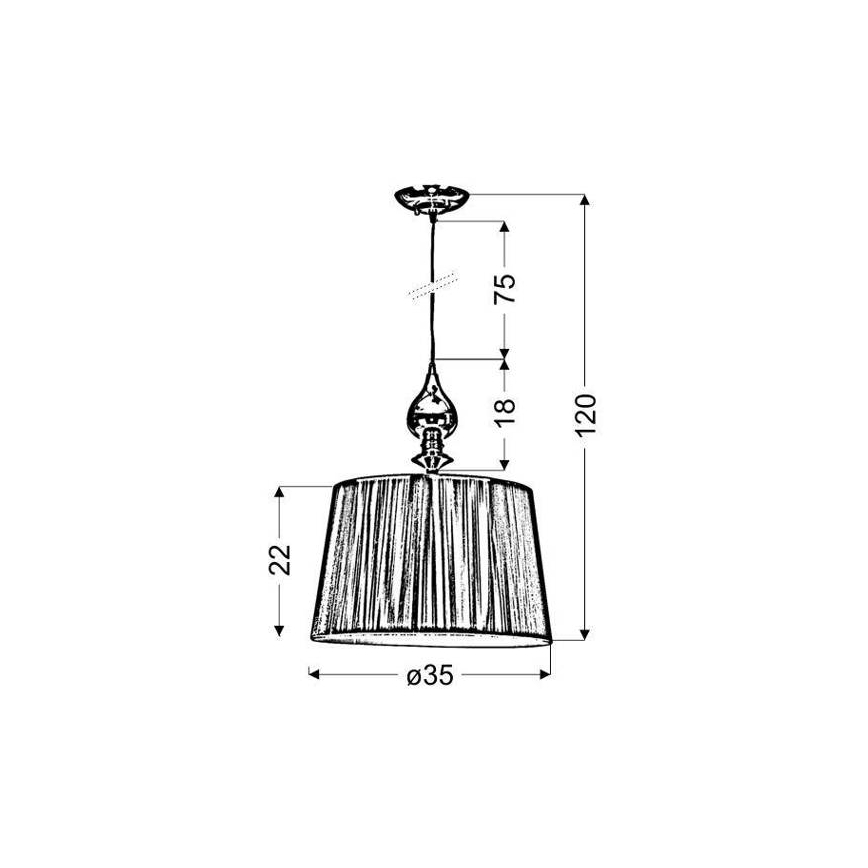Kattokruunu narulla GILLENIA 1xE27/60W/230V
