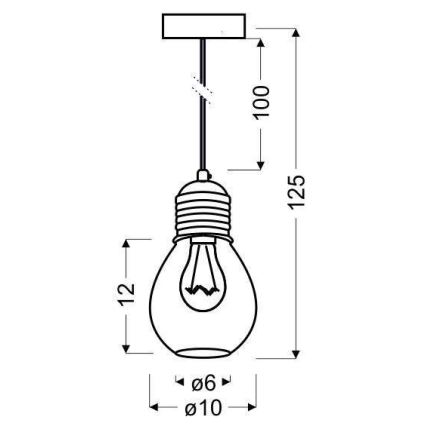 Kattokruunu narulla GLIVA 1xE27/60W/230V