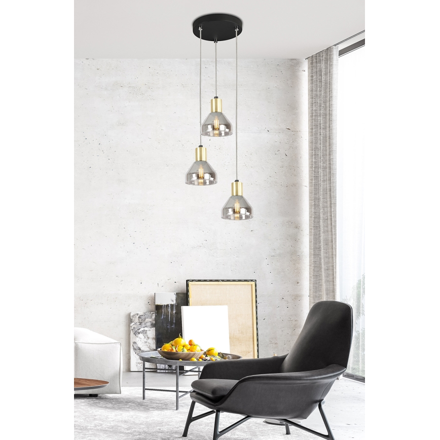 Kattokruunu narulla GREGORY 3xE14/40W/230V