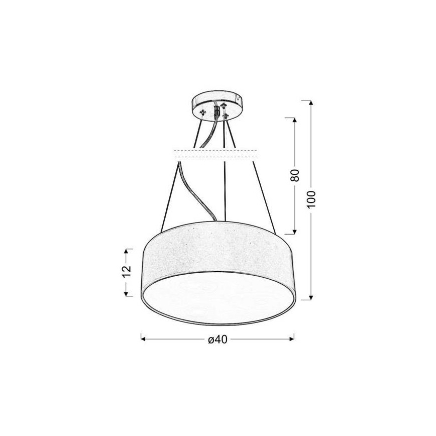 Kattokruunu narulla KIOTO 3xE27/40W/230V