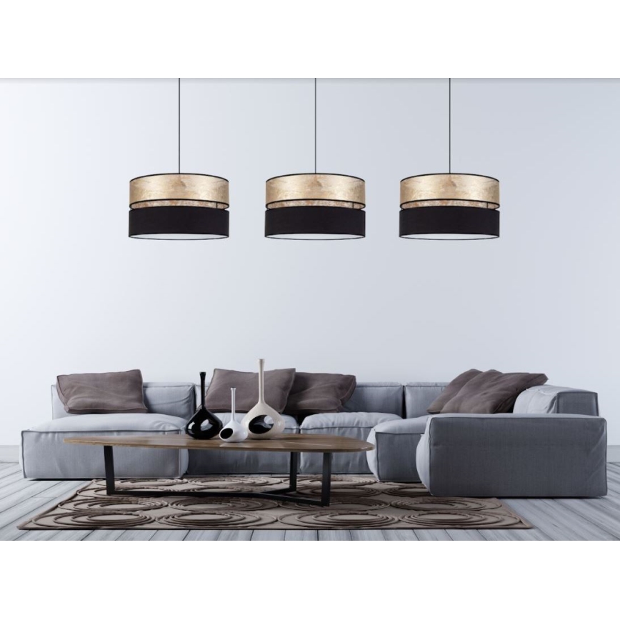 Kattokruunu narulla LIMA 1xE27/60W/230V kultainen/musta