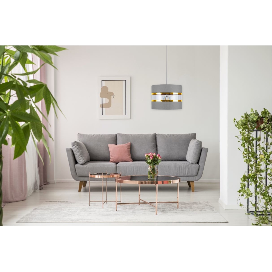 Kattokruunu narulla LIND 1xE27/60W/230V harmaa