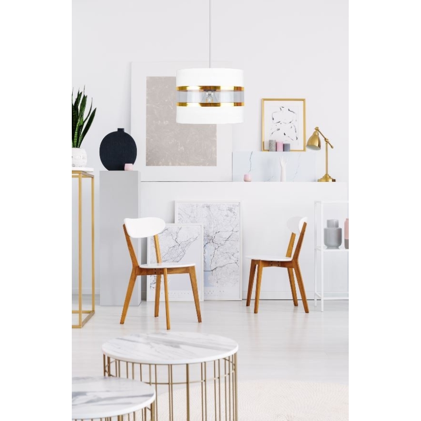 Kattokruunu narulla LIND 1xE27/60W/230V valkoinen