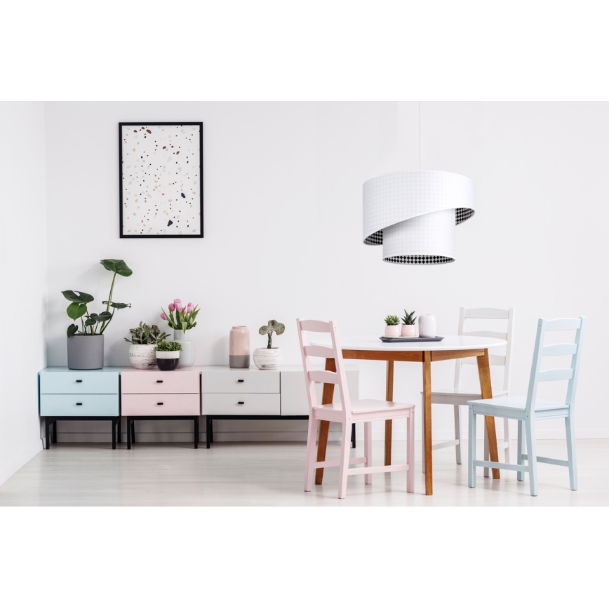 Kattokruunu narulla LORI 1xE27/60W/230V valkoinen