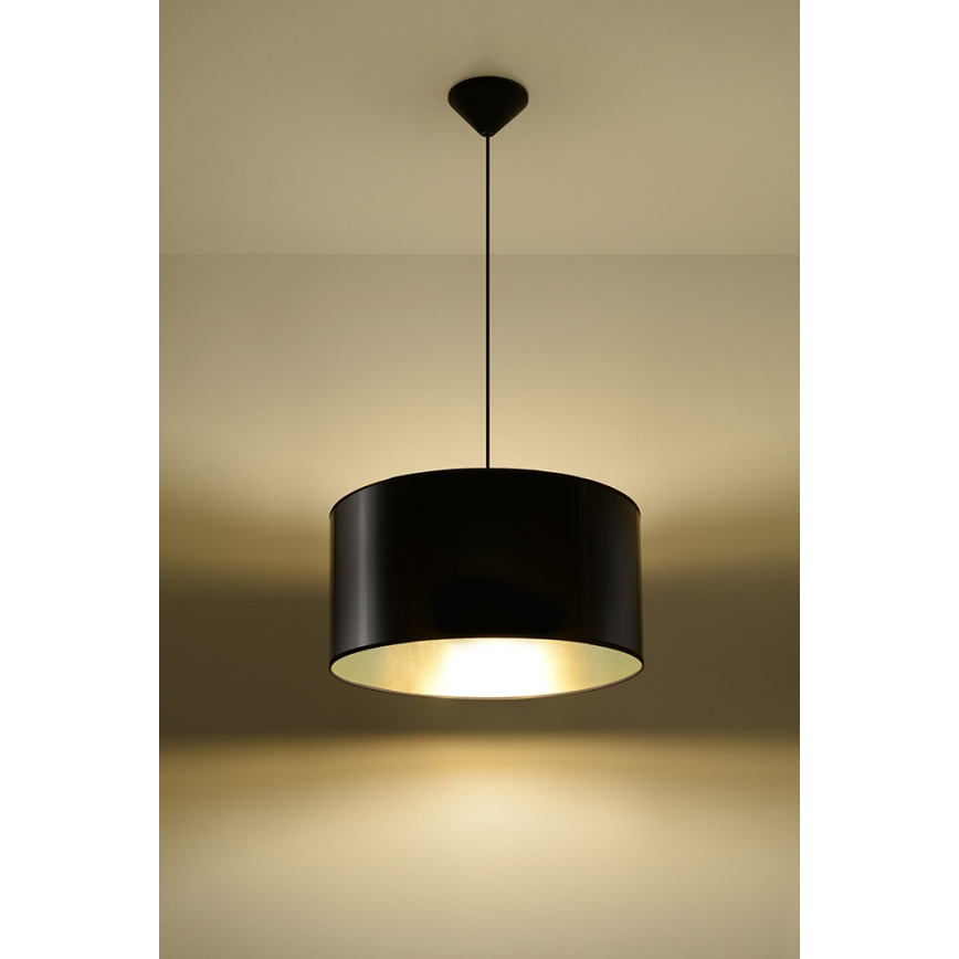 Kattokruunu narulla LUXOR 40 1xE27/60W/230V kultainen/musta