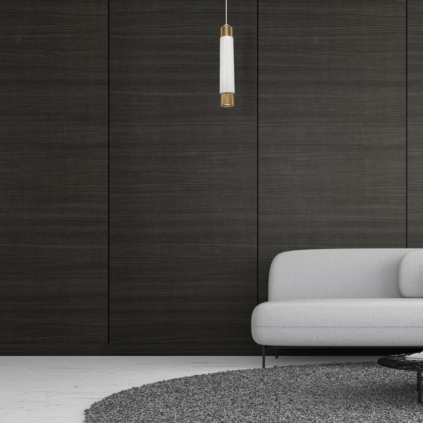 Kattokruunu narulla Marble white/brass 1xGU10/8W/230V