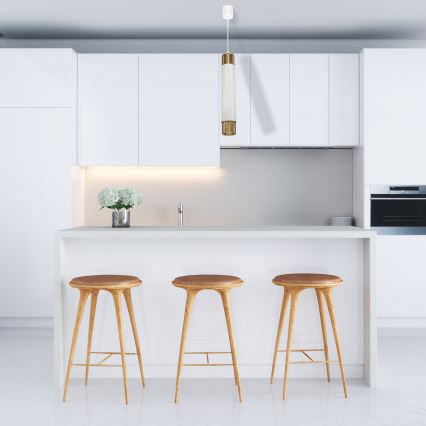 Kattokruunu narulla Marble white/brass 1xGU10/8W/230V