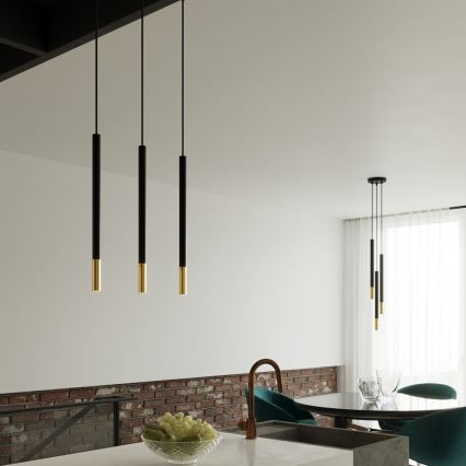 Kattokruunu narulla MOSAIC 1xG9/12W/230V musta/kultainen