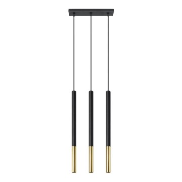 Kattokruunu narulla MOSAIC 3xG9/12W/230V musta/kultainen