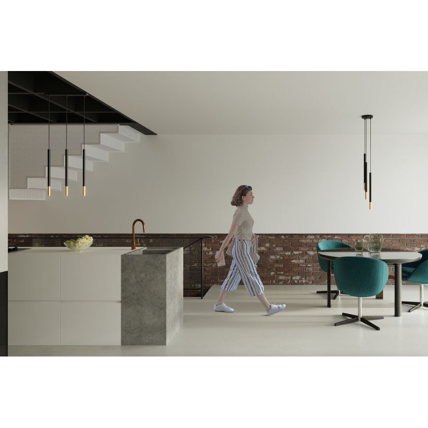 Kattokruunu narulla MOSAIC 3xG9/12W/230V musta/kultainen