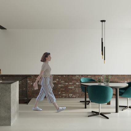 Kattokruunu narulla MOSAIC 3xG9/12W/230V musta/kultainen